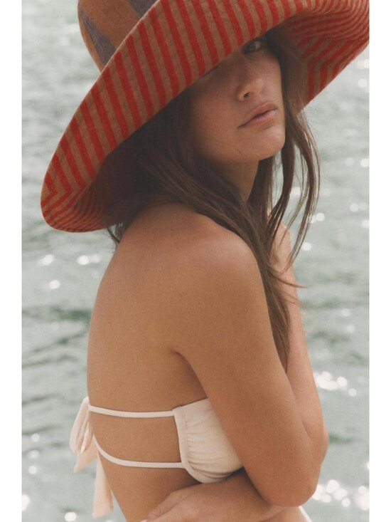 ZARA REVERSIBLE STRIPED LINEN HAT main image 5